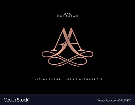 Aa monogram initial wedding logo company Vector Image