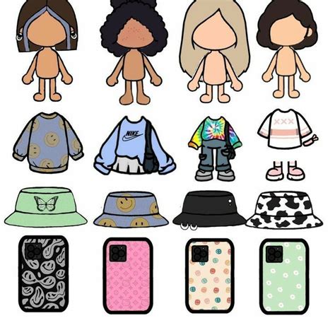 Printable Paper Dolls Toca Boca Clothes