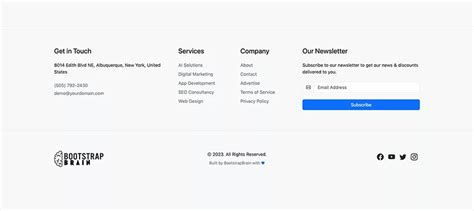 Bootstrap 5 Simple Footer Template Example - BootstrapBrain