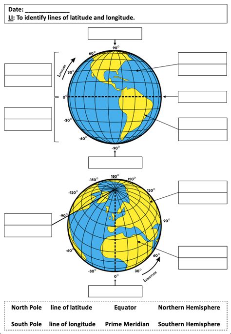 Longitude And Latitude Worksheets Grade 5