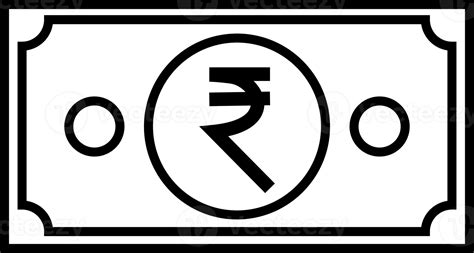 Indian rupee currency symbol banknote outline icon. 20522322 PNG