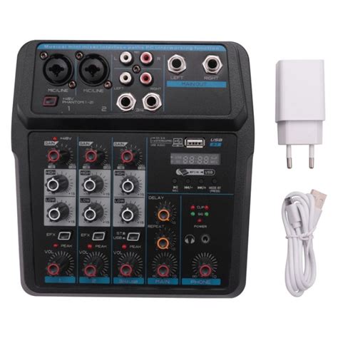 Audio Mixer 4-Channel USB Audio Interface Audio Mixer, DJ Sound ...