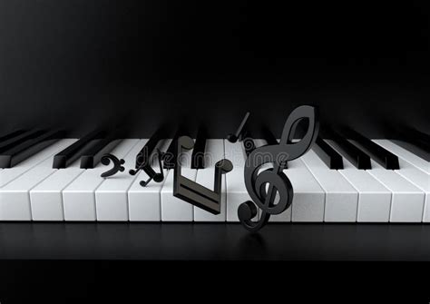 Piano keys and music notes stock illustration. Illustration of keys ...