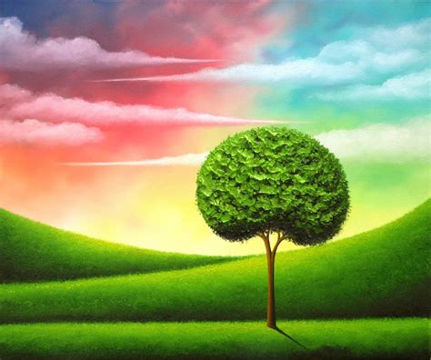 Bing Art by Rachel Bingaman: Green Tree Landscape Painting, Colorful ...