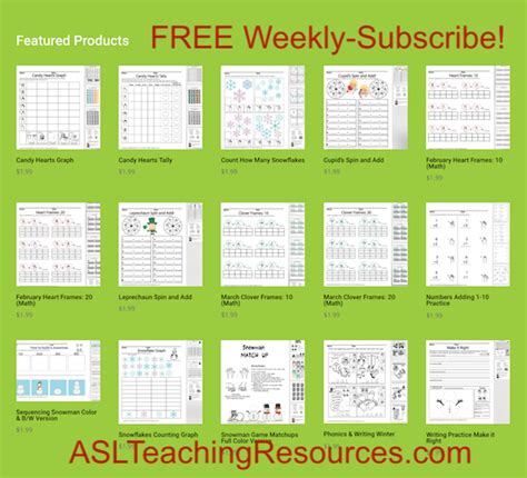 February featured Sign Language Worksheets - ASL Teaching Resources