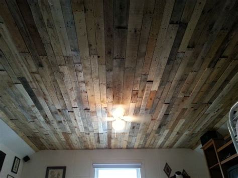 my pallet ceiling project | Pallet ceiling, Basement ceiling, Living ...