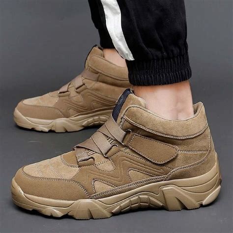 Orthopedic Shoes Men Anti-collision Velcro Hiking Ankle Sneakers Suede ...