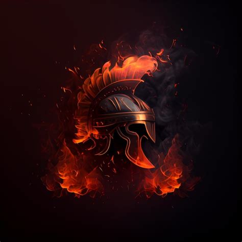 Premium AI Image | A picture of a helmet with a flame on it