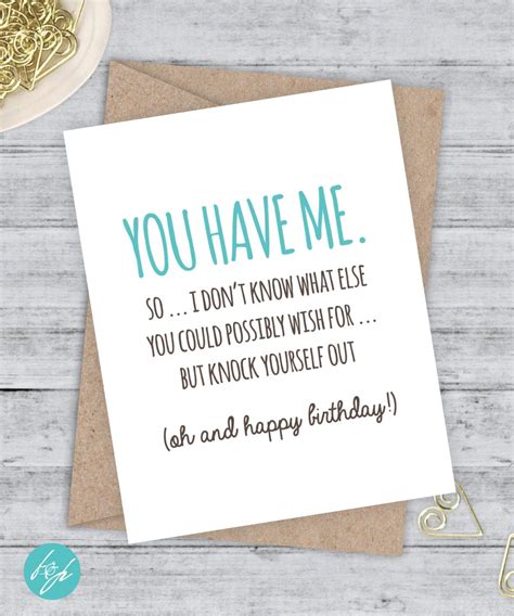 Birthday Card Boyfriend Card Funny Birthday Card by FlairandPaper