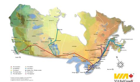 Canada rail map - Canada rail network map (Northern America - Americas)