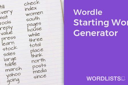 Wordle Starting Word Generator