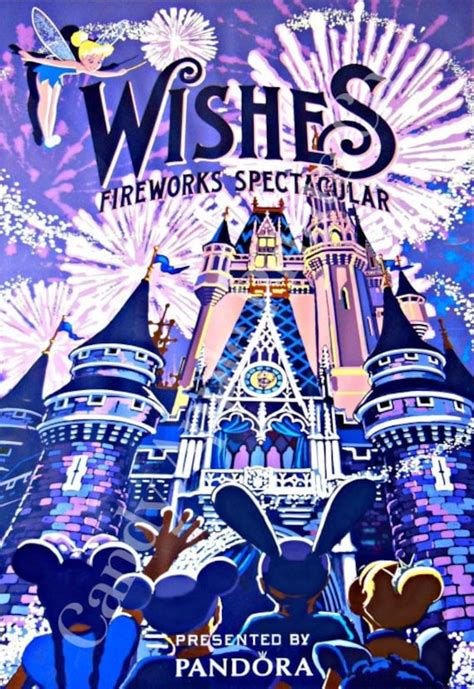 Vintage Style Disney Prints Walt Disney World Magic Kingdom Fireworks ...