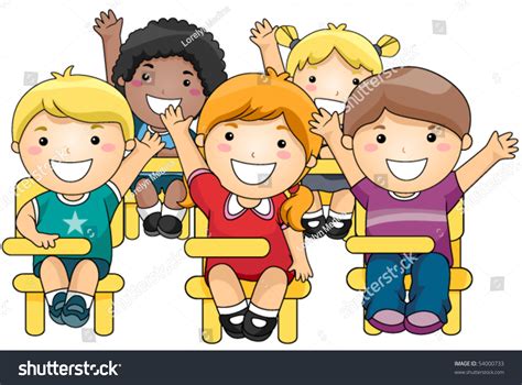 Children Raising Their Hands Vector Stock Vector (Royalty Free ...