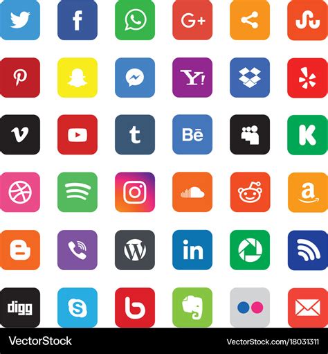 Social media icons Royalty Free Vector Image - VectorStock