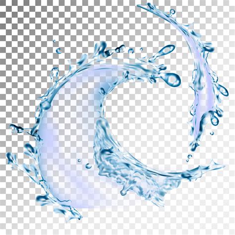 realistic Blue water splash with drops, vector illustration 370855 ...