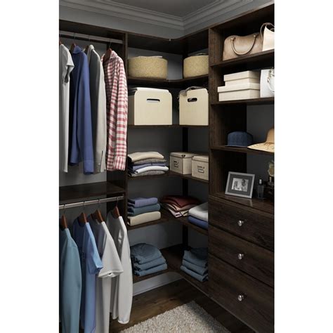 Closet Evolution Ultimate 84 in. W - 115 in. W Espresso Wood Closet ...