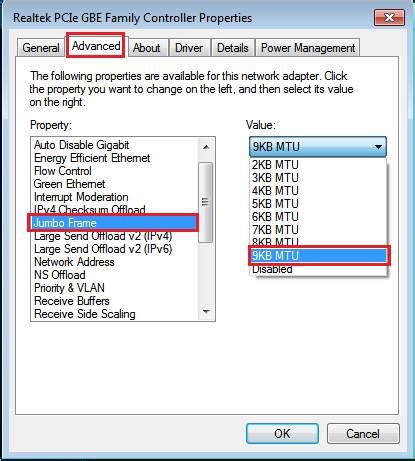 Enabling Jumbo Frames Windows 10 | Webframes.org