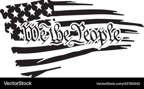 Distressed waving tattered american flag we Vector Image