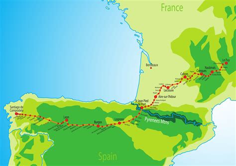 Camino de santiago map and routes - gradegast