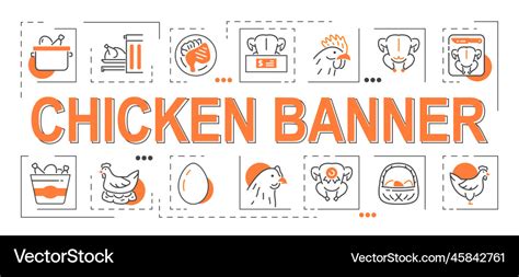 Chicken banner concept Royalty Free Vector Image