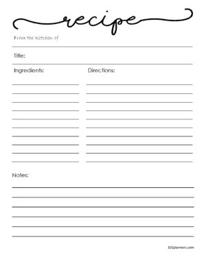 Free Recipe Template (Editable) | Edit Online / Word / PDF