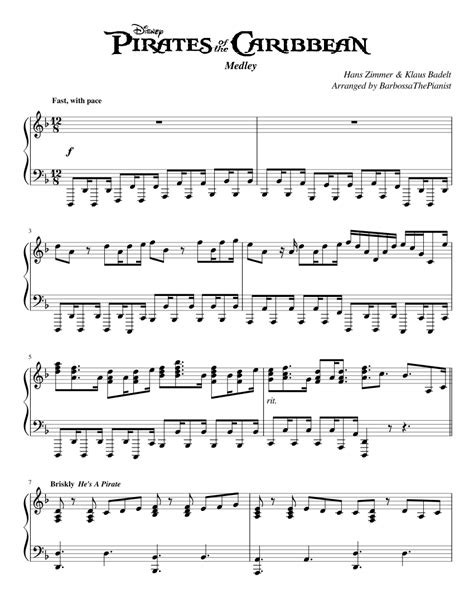 Pirates Of The Caribbean Medley Sheet music for Piano (Solo ...