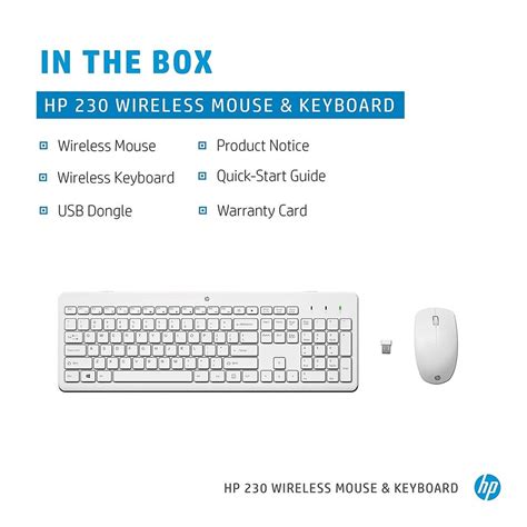 Hp 230 Wireless White Keyboard And Mouse Combo 1600 Dpi (3l1f0aa) at ...