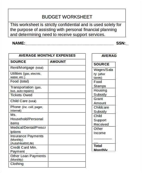 6+ Free Non Profit Budget Worksheet Templates - Word Excel Samples