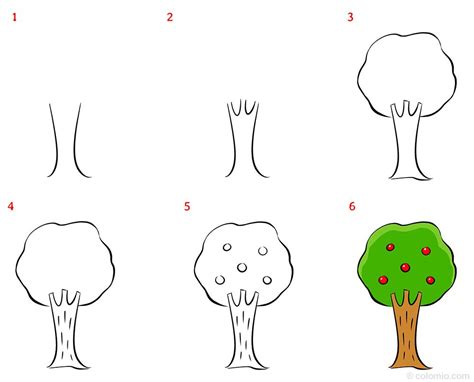 Easy How To Draw A Tree Tutorial And Tree Coloring Page – NBKomputer