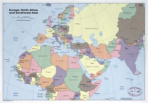 Large detailed political map of Europe, North Africa and Southwest Asia ...