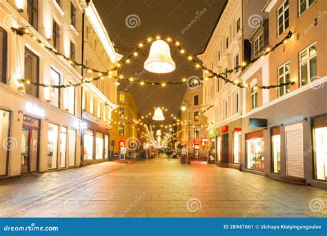 Oslo Downtown At Night Stock Image - Image: 28947661