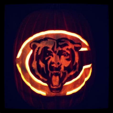 Chicago Bears Pumpkin I just carved. Foam pumpkin from Michaels ...