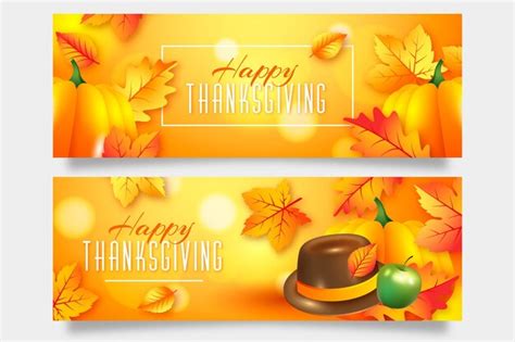 Free Vector | Thanksgiving day banner