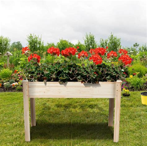 Raised Garden Bed, Raised Planter Box with legs, Outdoor Wooden Plante ...