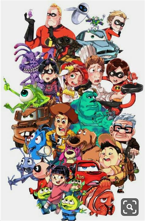 Disney Pixar Characters Collage