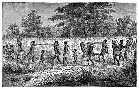 Victorian engraving of indigenous African slaves and slavers - Condorcet