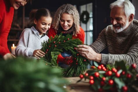 Family kids christmas wreath grand | Free Photo - rawpixel