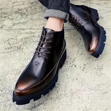 Men's formal work casual shoes, boys' leather shoes, thick-soled ...