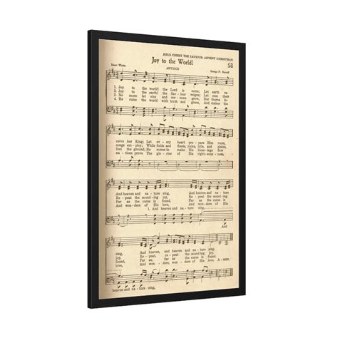 Joy to the World Christmas Carol printable Vintage Hymn sheet Music ...