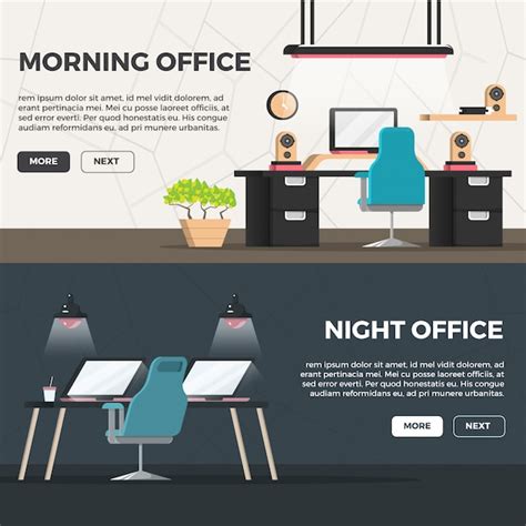 Premium Vector | Creative office banner set