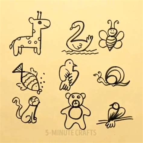 Simple Drawing Ideas Easy Animals - Perangkat Sekolah