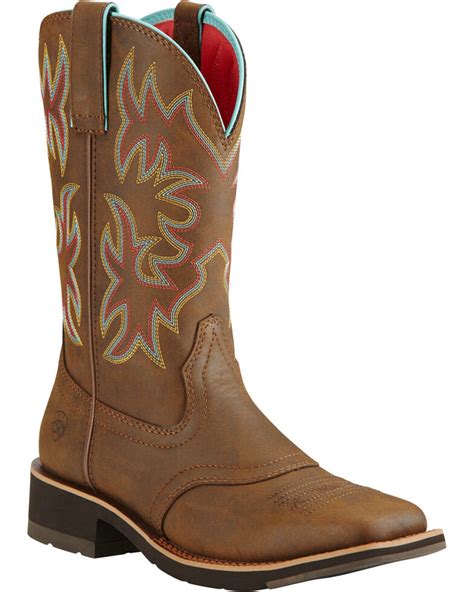 Ariat Women's Delilah Toasted Brown Cowgirl Boots - Wide Square Toe ...