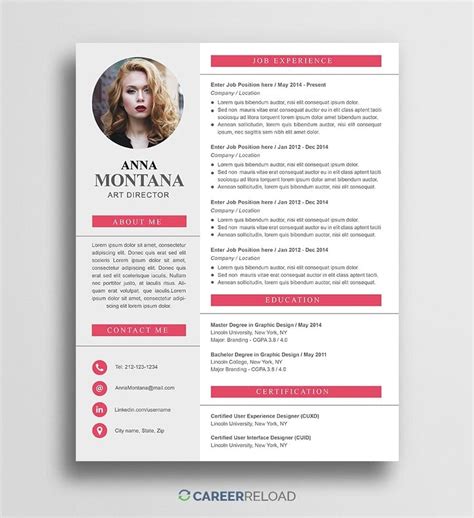 Free Resume Template PSD - Instant Download