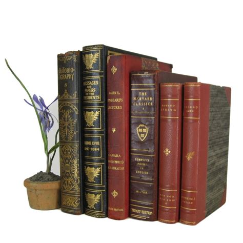 Leather Decorative books Old Books for by aBookByTheCover on Etsy