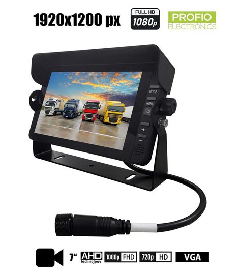 FULL HD MONITOR 1920x1200 RGB - 7" car monitor with 3CH video input AHD ...