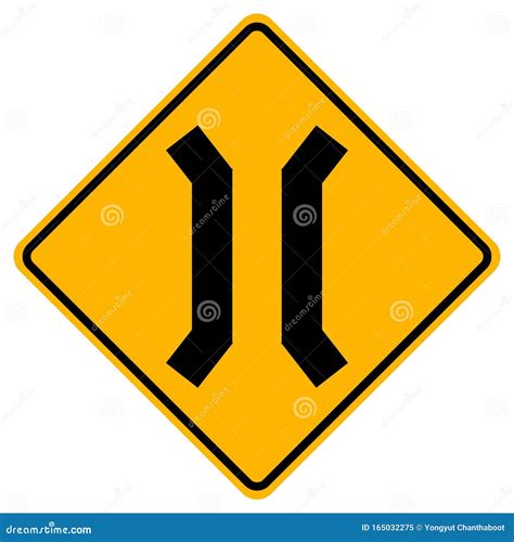 Narrow Bridge Traffic Sign Royalty-Free Stock Image | CartoonDealer.com ...