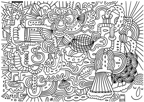 Strange and abstract coloring - Doodle Art / Doodling Coloring Pages ...