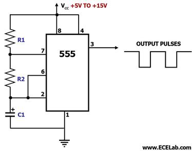 Basic Astable 555 Oscillator Circuit