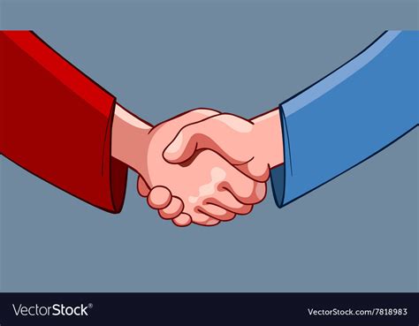 Cartoon handshake Royalty Free Vector Image - VectorStock