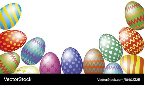 Easter eggs border Royalty Free Vector Image - VectorStock